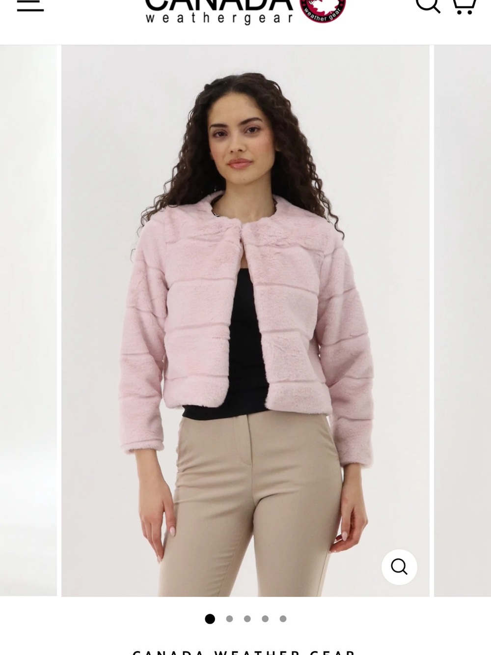 Women's Pink Faux-Fur Cropped Jacket